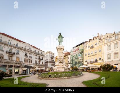 Joaquim Antonio de Aguiar Denkmal am Largo da Portagem in Coimbra, Portugal Stockfoto