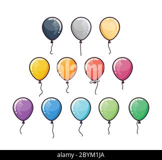 Flache bunte Ballons Set Stock Vektor