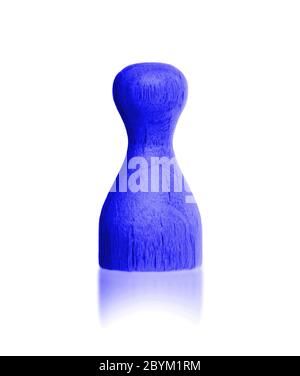 Hölzerne Bauer mit einer Volltonfarbe Stockfoto