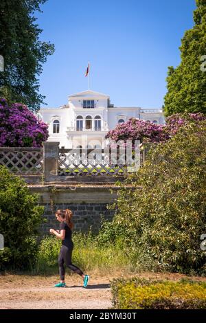 Hammerschmidt Villa, Rückansicht, zweiter Amtssitz und zweiter Amtssitz für den Bundespräsidenten, Bonn, N. Stockfoto