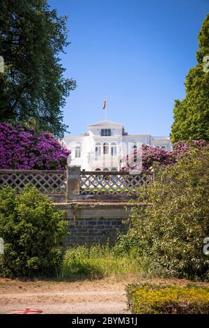 Hammerschmidt Villa, Rückansicht, zweiter Amtssitz und zweiter Amtssitz für den Bundespräsidenten, Bonn, N. Stockfoto