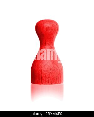 Hölzerne Bauer mit einer Volltonfarbe Stockfoto