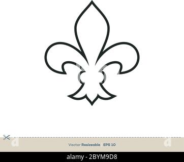 Fleur De Lis Icon Vektor Logo Vorlage Illustration Design. Vektor EPS 10. Stock Vektor