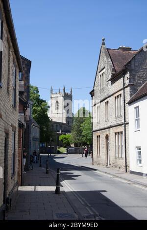 Blick entlang der Church Street in Bicester im Vereinigten Königreich Stockfoto