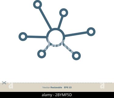 Atom Connected Icon Logo Template Illustration Design. Vektor EPS 10. Stock Vektor