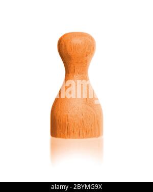 Hölzerne Bauer mit einer Volltonfarbe Stockfoto