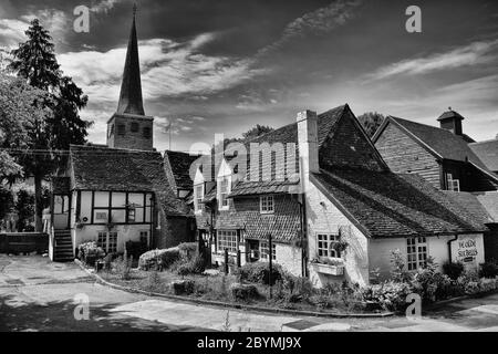 Horley Surrey Ye Olde Six Bells 2 Mono Stockfoto