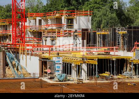 11.05.2020, Essen, Nordrhein-Westfalen, Deutschland - Neubau für Mehrfamilienhäuser, Wohnquartier Rübogen mit insgesamt 10 mu Stockfoto