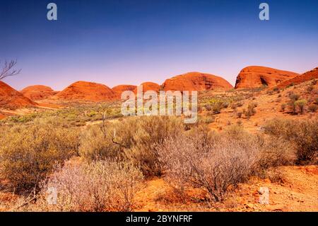 KATA TJUTA / DIE OLGAS, NORTHERN TERRITORIES, AUSTRALIEN Stockfoto