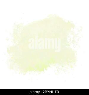 Abstrakt gelb, Zitrone Aquarell-Blot auf weißem Hintergrund.die Farbe spritzt Stockfoto