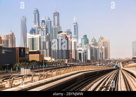 Dubai Marina Metro Station, Vereinigte Arabische Emirate Stockfoto