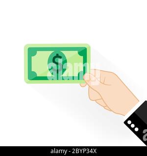 Geld, Banknote oder Dollar-Rechnung Symbol Logo flach auf isolierten weißen Hintergrund. Vektor EPS 10. Stock Vektor