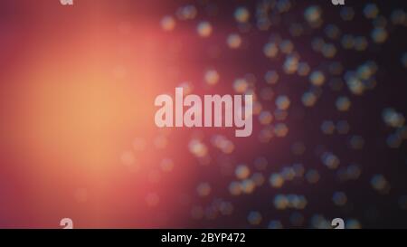 Illustration eines Bokeh-Effekts aus unscharfen Lichtern und Reflexionen auf farbigem Hintergrund Stockfoto