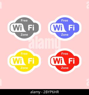 Symbol für Wi-Fi-Zone auf isoliertem Hintergrund. Vektor EPS 10. Stock Vektor