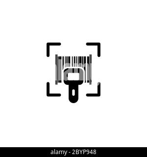 Symbol für Barcode-Scanner auf isoliertem weißem Hintergrund. Vektor EPS 10. Stock Vektor