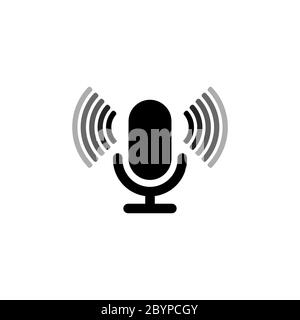 Mikrofonsymbol auf isoliertem weißem Hintergrund. Vektor EPS 10 Stock Vektor
