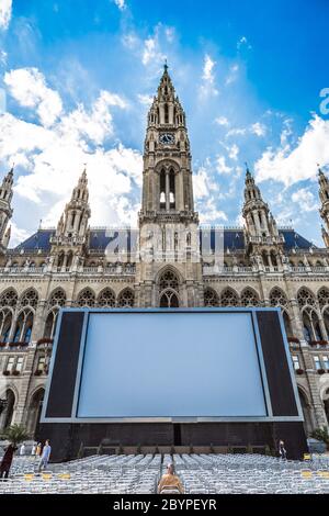 Nahaufnahme hohe gotische Gebäude der Stadt Wien, Österreich Stockfoto