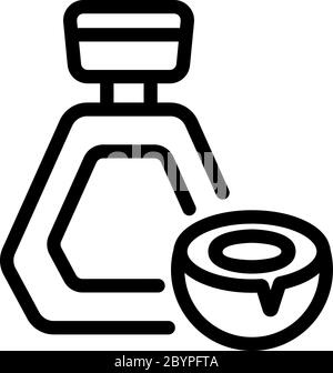 Kokosgel Flasche Symbol Vektor Umriss Illustration Stock Vektor