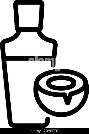 Kokosnuss kosmetische Flasche Symbol Vektor Umriss Illustration Stock Vektor