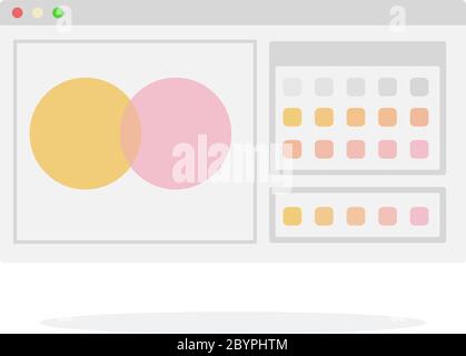 Browser-Fenster-Vektor flach isoliert Stock Vektor