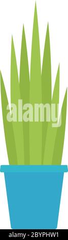 Indoor-Blume mit hohen Blättern in einem Topf Vektor flach isoliert Stock Vektor