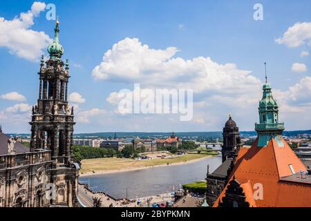 Riesige Panorama von Dresden, Deutschland Stockfoto