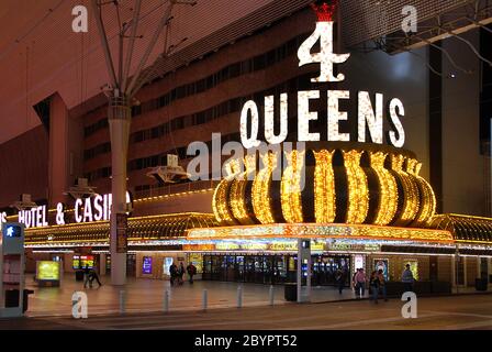 4 Queens-Hotel Fremont Las Vegas 002 Hotel und die wichtigsten Orte in Las Vegas der schönste Ort in Las Vegas Stockfoto