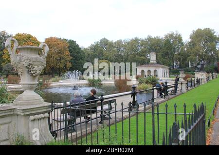 Die Kensington Gardens in London, England Stockfoto