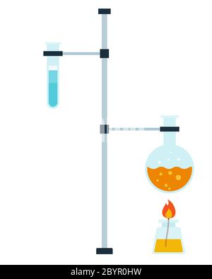 Laborstativ mit Glasbechern Vektor Icon flach isoliert Stock Vektor