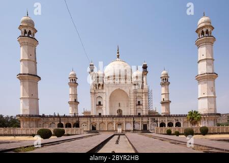 Bibi Ka Maqbara Grab, auch bekannt als Mini Taj Maha, Aurangabad, Maharashtra, Indien. Stockfoto