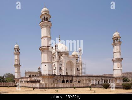 Bibi Ka Maqbara Grab, auch bekannt als Mini Taj Maha, Aurangabad, Maharashtra, Indien. Stockfoto