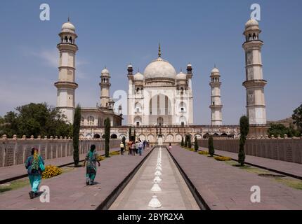 Bibi Ka Maqbara Grab, auch bekannt als Mini Taj Maha, Aurangabad, Maharashtra, Indien. Stockfoto