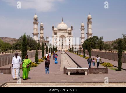 Bibi Ka Maqbara Grab, auch bekannt als Mini Taj Maha, Aurangabad, Maharashtra, Indien. Stockfoto