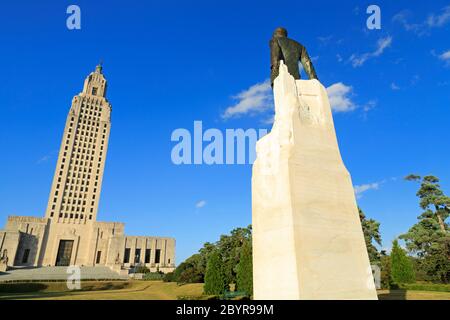 Huey Long Denkmal, State Capitol Building, Baton Rouge, Louisiana, USA Stockfoto