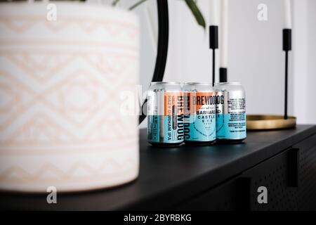 Aktuelle Biere von Brewdog - Barnard Castle Eye Test, Hazy Durham IPA Stockfoto