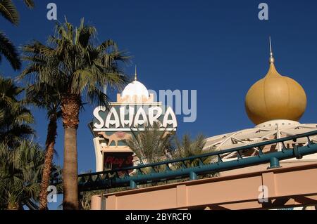 Sahara Hotel Las Vegas 477 Hotel und die wichtigsten Orte in Las Vegas der schönste Ort in Las Vegas Stockfoto