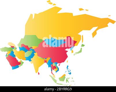 Sehr vereinfachte infografische politische Landkarte Asiens. Einfache geometrische Vektordarstellung. Stock Vektor