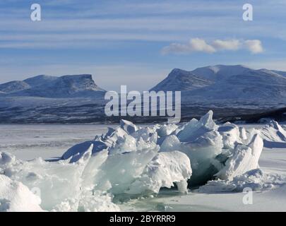 Winter in Schwedisch Lappland Stockfoto