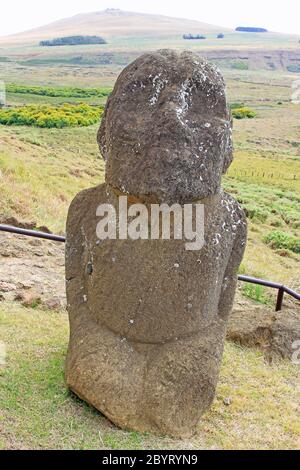 Steinbruch Rano Raraku Moai, Osterinsel Stockfoto