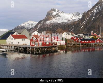 Fischerhütten in svolvær Stockfoto