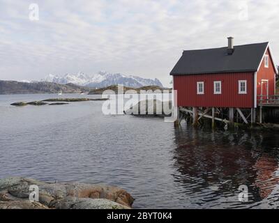 Fischerhütte in svolvær Stockfoto