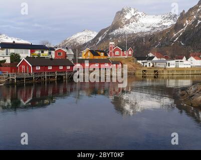 Fischerhütten in svolvær Stockfoto