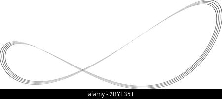 Infinity-Symbol mehrerer dünner schwarzer Linien. Konzept von unendlich, grenzenlos und endlos. Einfaches flaches Vektor-Designelement. Stock Vektor