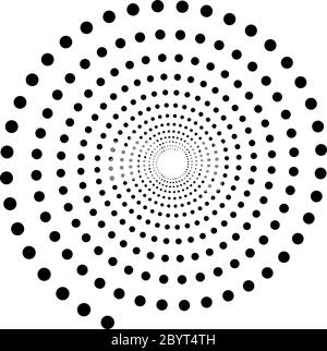 Schwarzes gepunktetes Spiralsymbol. Einfaches flaches Vektor-Designelement. Stock Vektor