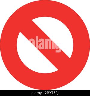 Verbotszeichen oder Verbotszeichen. Roter durchgestromter Kreis. Einfaches flaches Vektorsymbol. Stock Vektor