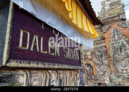 Sidan, Bali Island, Indonesien. Mai 2019. Der Pura Dalem Sidan in Gianyar wird auch Tempel der Todesritter genannt. Stockfoto