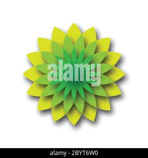 Grüner Lotus - Symbol für Yoga, Wellness, Beauty und Spa. Vektorgrafik. Stock Vektor
