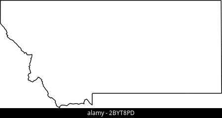 Montana, Bundesstaat USA - solide schwarze Übersichtskarte der Landesfläche. Einfache flache Vektorgrafik. Stock Vektor