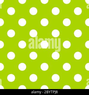 Nahtloses Punktmuster. Weiße Punkte auf grünem Hintergrund. Vektorgrafik. Stock Vektor