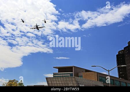 Militärüberführung Stony Brook Hospital Long Island New York Stockfoto